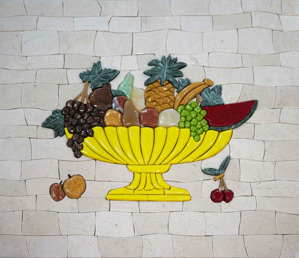 Alzatina in mosaico - Cesto di frutta