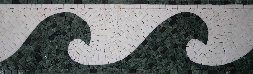 Arte de Borda em Mosaico - Ondas Duplas