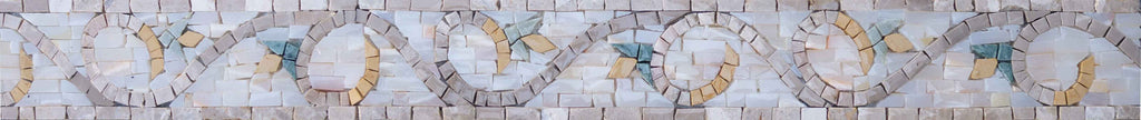 Mosaic Border Art - Fiori neutri