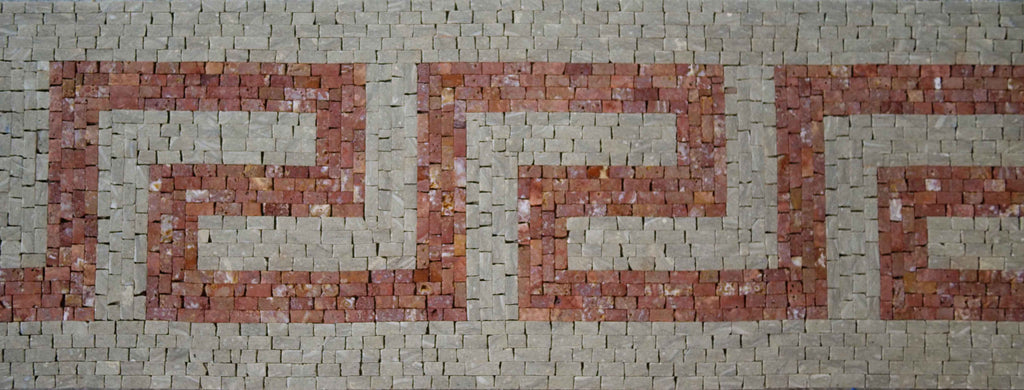Arte de borde de mosaico - Triple R rojo