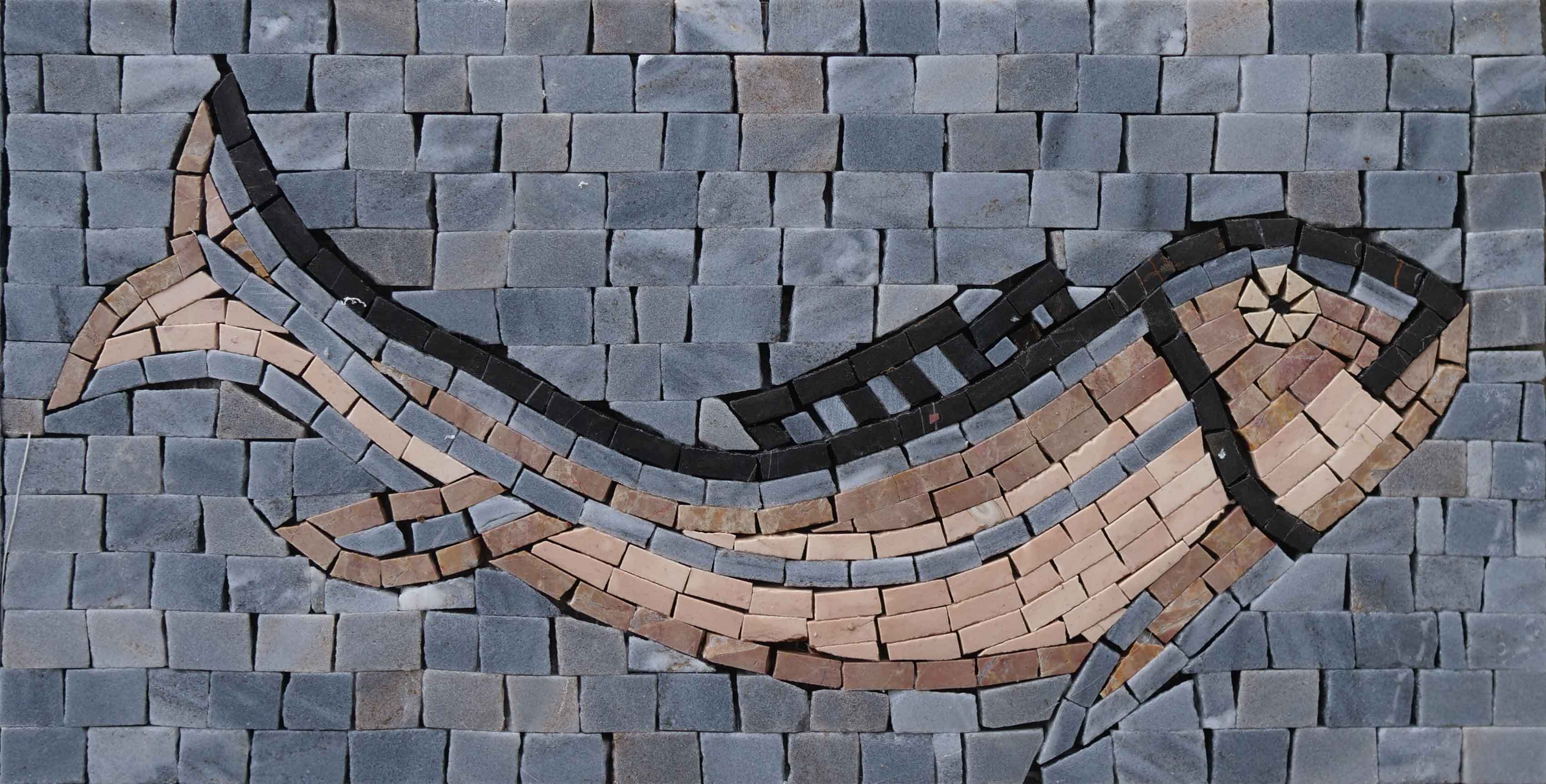 Fish Boparder Mosaic Fish Border - Brown Design | Mozaico
