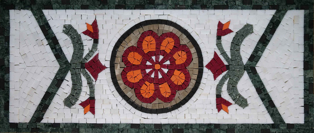 Cenefa de Mosaico - Flor de Naranja
