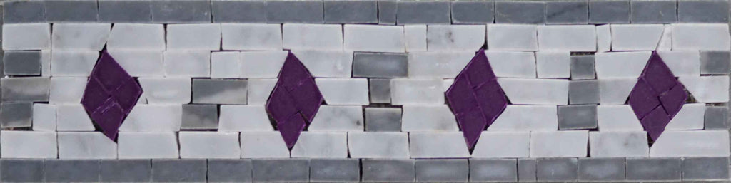 Bordo a mosaico - diamante viola