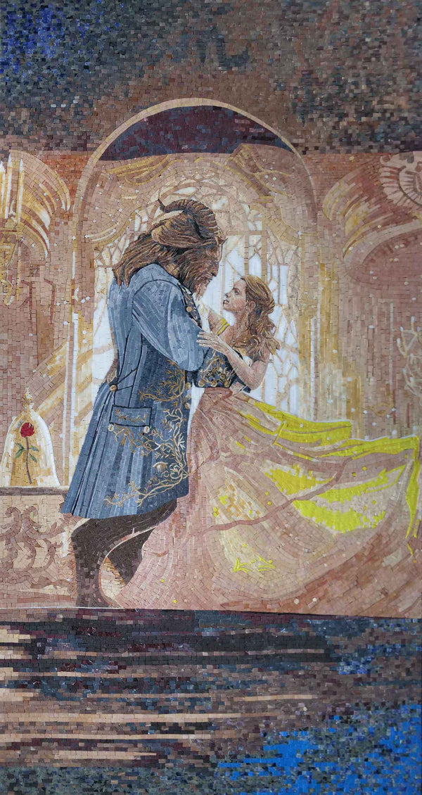 Beauty & The Beast Mosaic Design - Mesh Backing