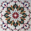 Mosaico Floral Geométrico - Flores Rojizas