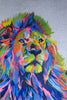 Lion en mosaïque - Roi majestueux coloré