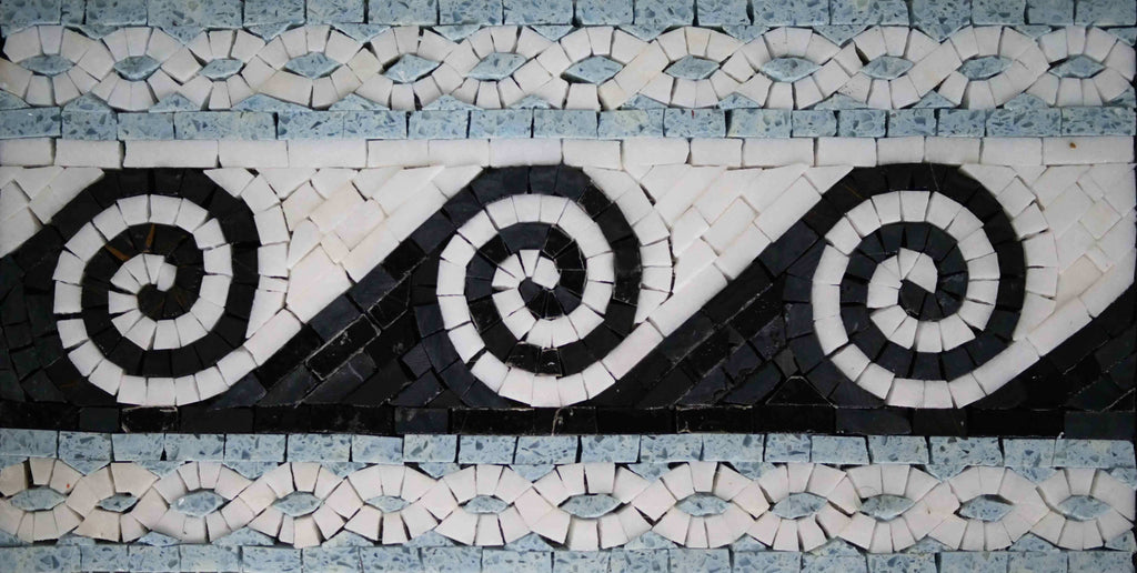 Mural em mosaico - Borda de onda tripla