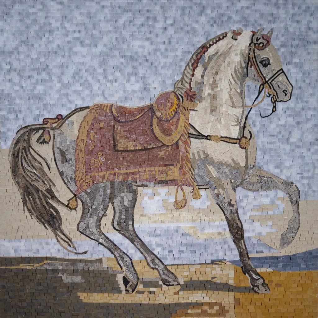Mosaic Of Animals - Grey Horse