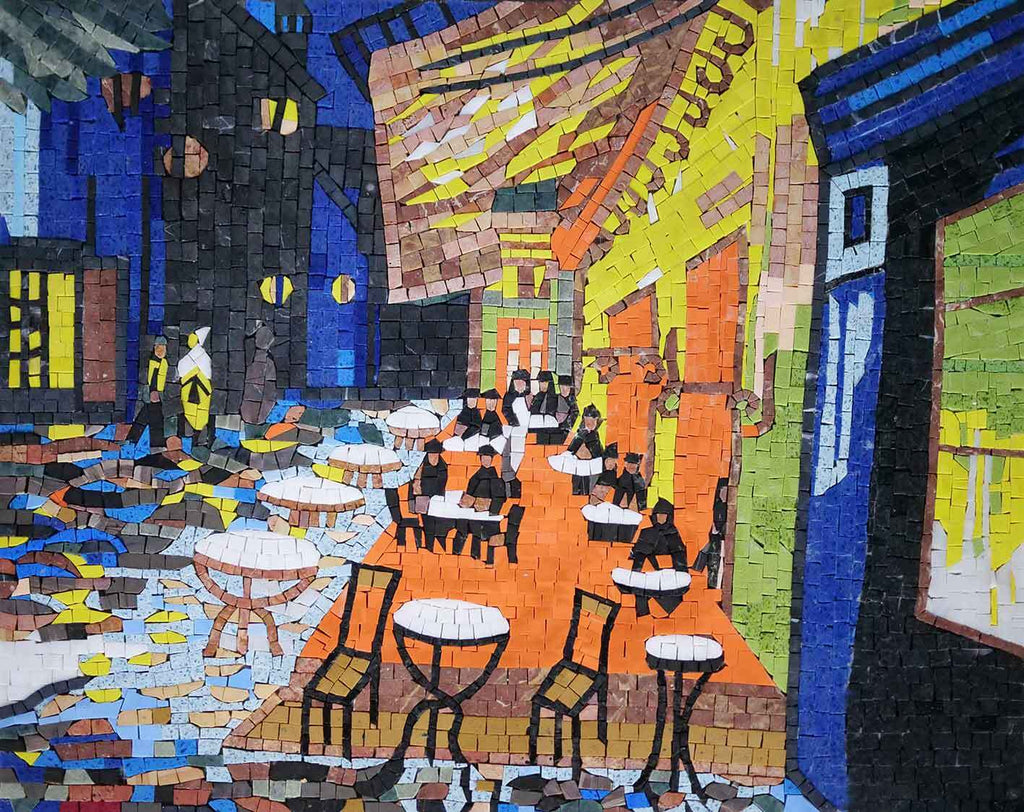 Reprodução em Mosaico - "Café à Noite" de Vincent Van Gogh