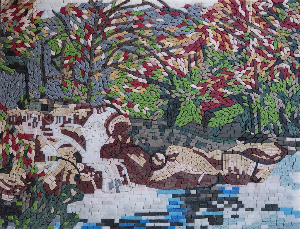 Paysage de mosaïque - Arbres au bord du lac