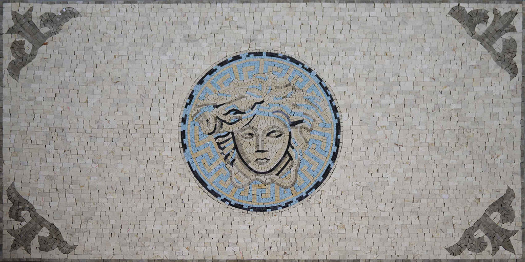 Arte de parede em mosaico - Azul Versace