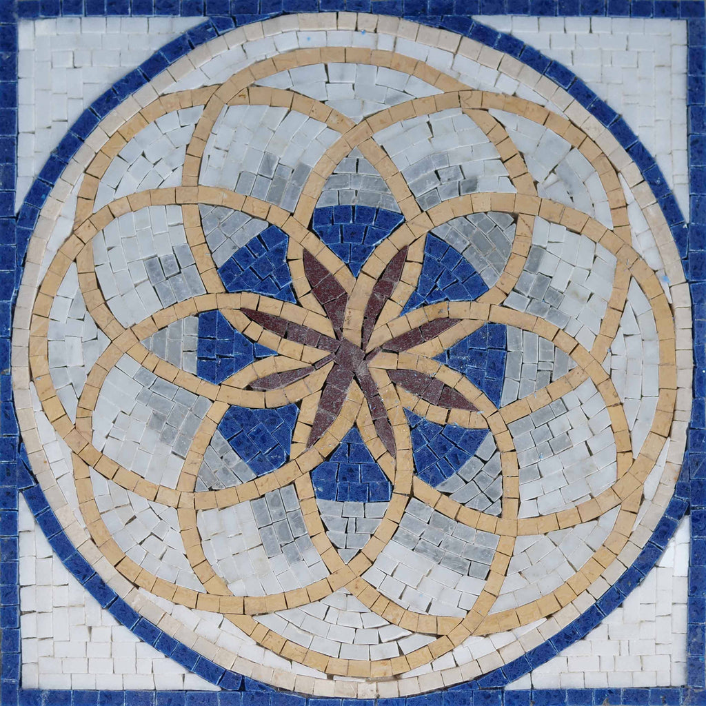 Mosaic Wall Art - Central Flower & Circles