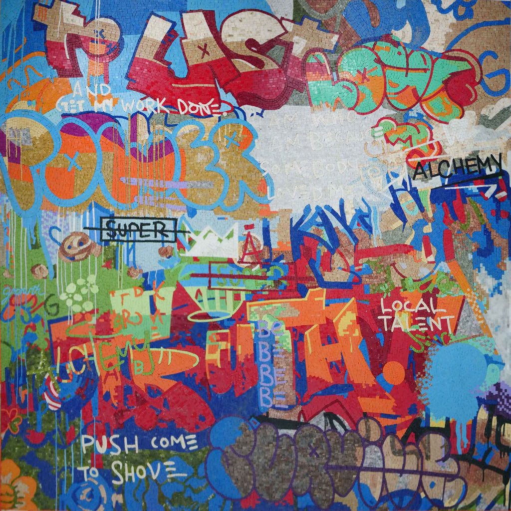Arte della parete del mosaico - Muro dei graffiti