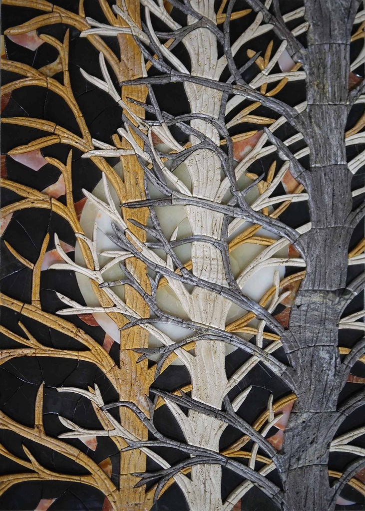 Arte della parete del mosaico - alberi tripli