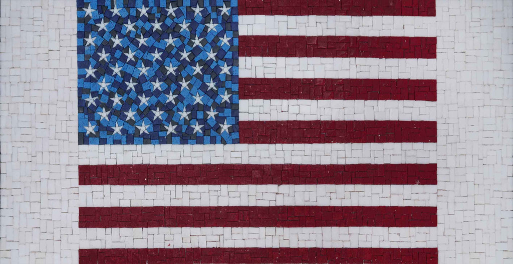 Arte de pared de mosaico - Bandera de EE. UU.