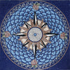 Pared de mosaico - Brújula azul