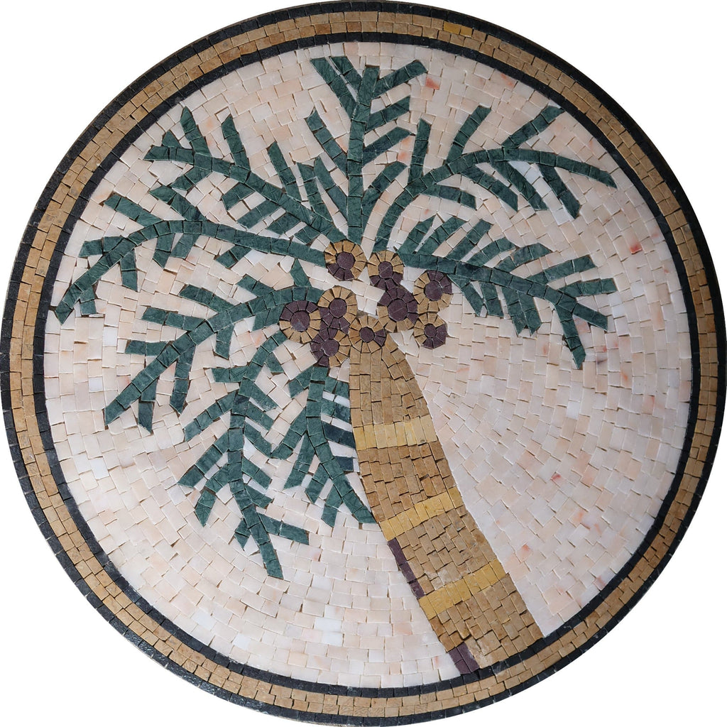 Arte de pared de mosaico - Acento de palmera