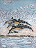 Mosaico nautico - Delfini al tramonto
