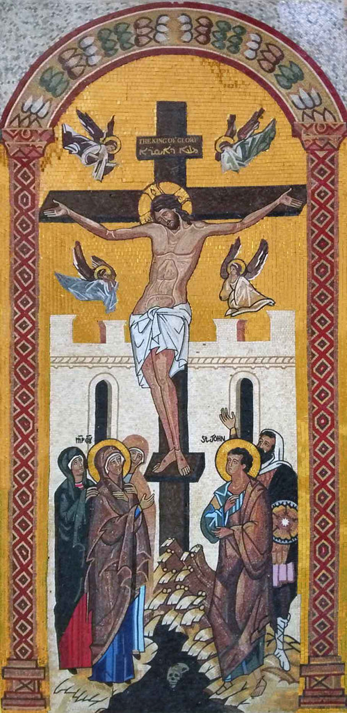 Religious Mosaic Art - Jesus Crucifixion
