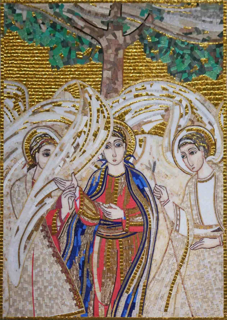 Saint et Anges - Mosaïque d'Art Religieux