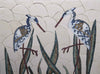 Arte em mosaico de pedra - as duas garças