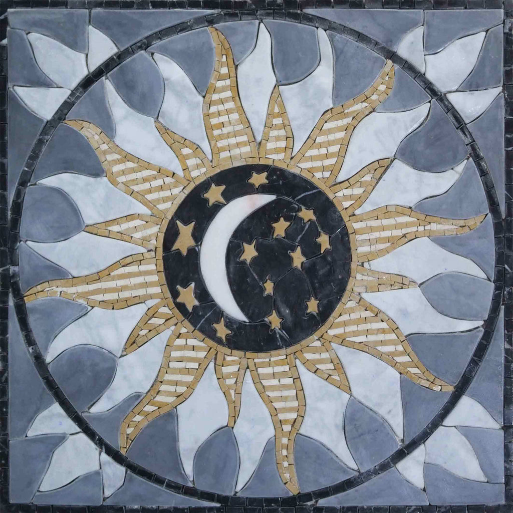 Soleil et lune - Art de la mosaïque