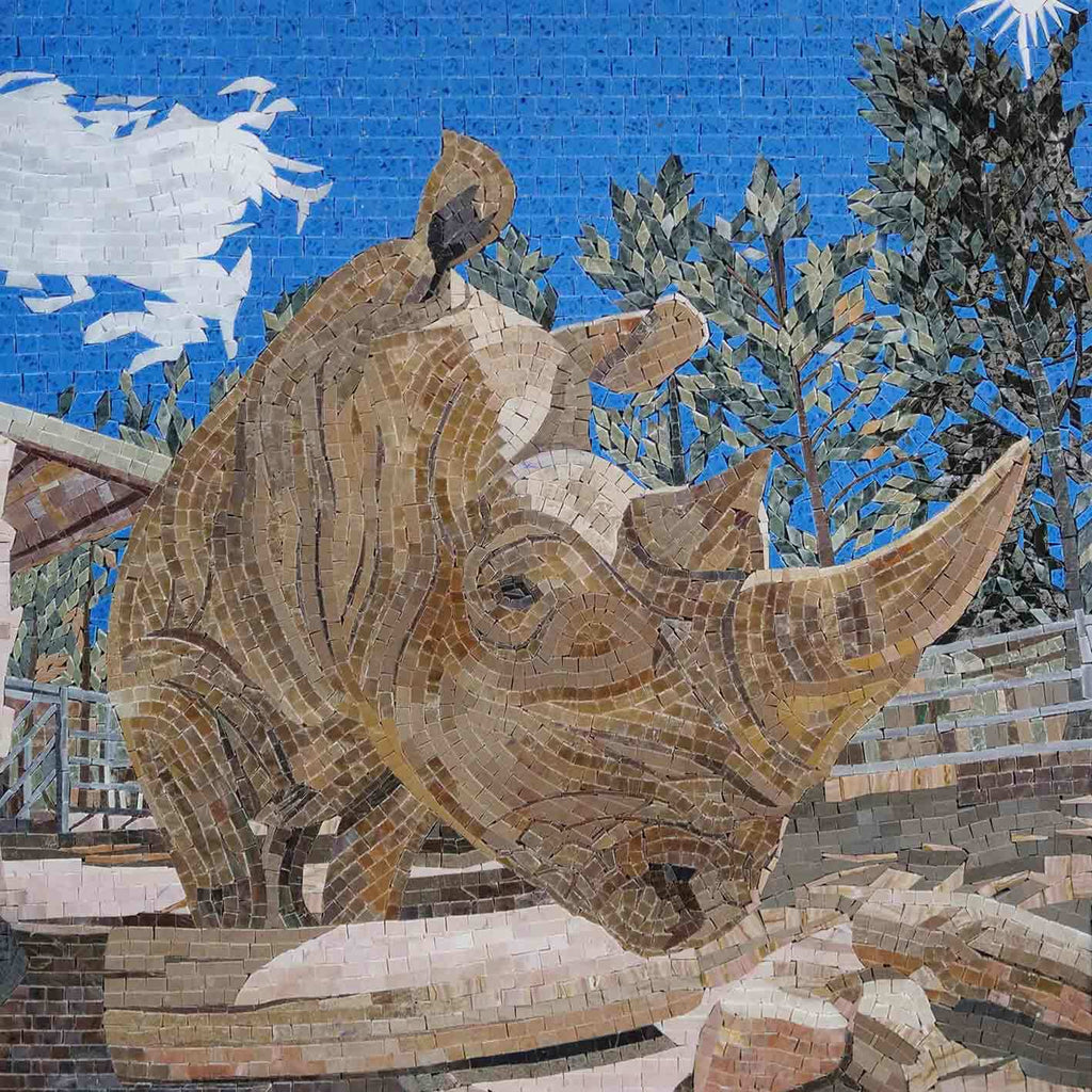 The Rhino - Animal Mosaic
