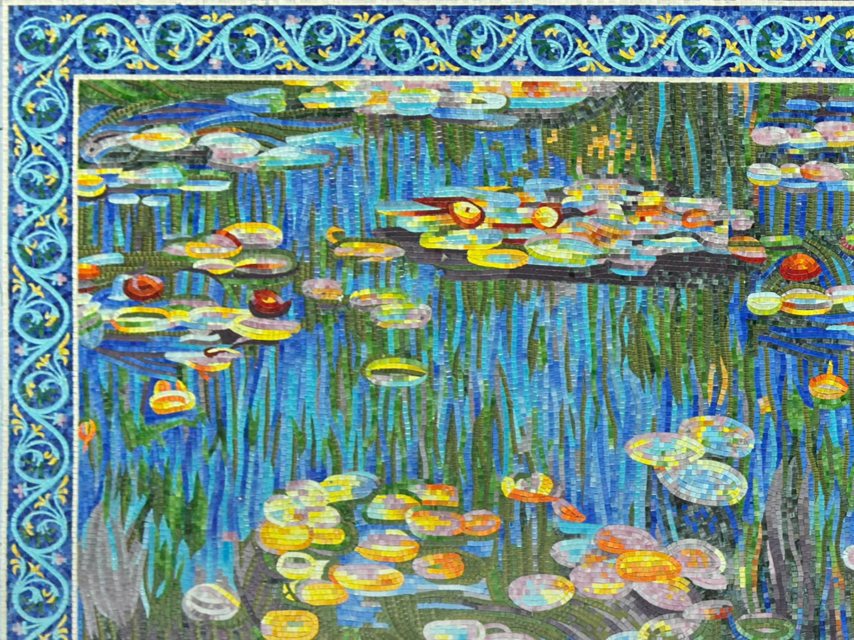 Geometric Water Lilies Mosaic — Boca Raton, Florida