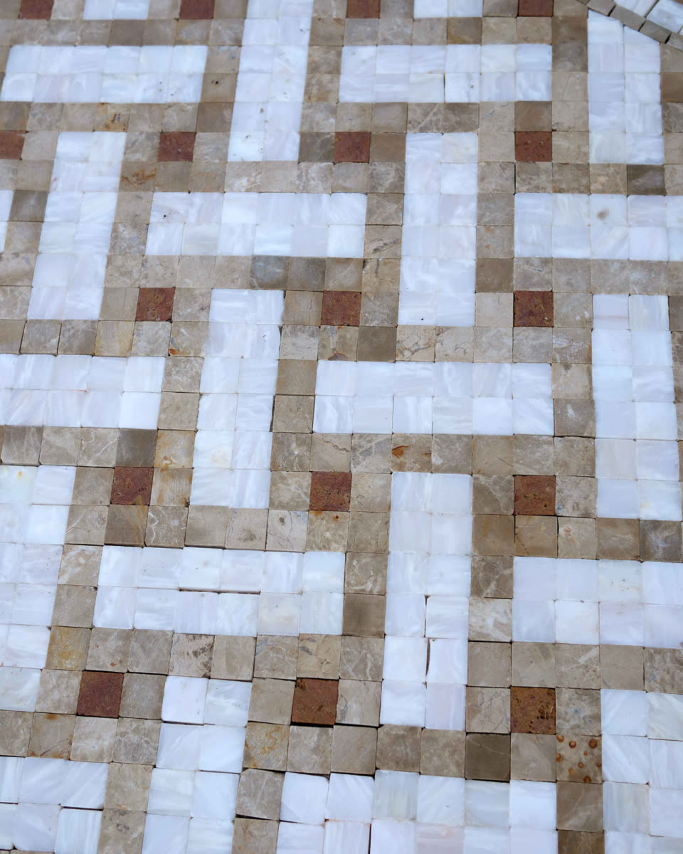 Luxury H Crest Marble Mosaic Medallion — Tampa, Florida