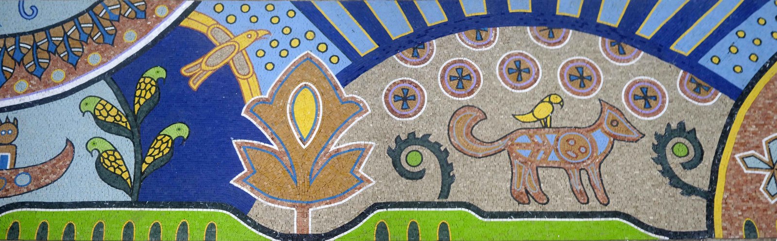 Folk Art Frieze Marble Mosaic Border — Victoria, British Columbia