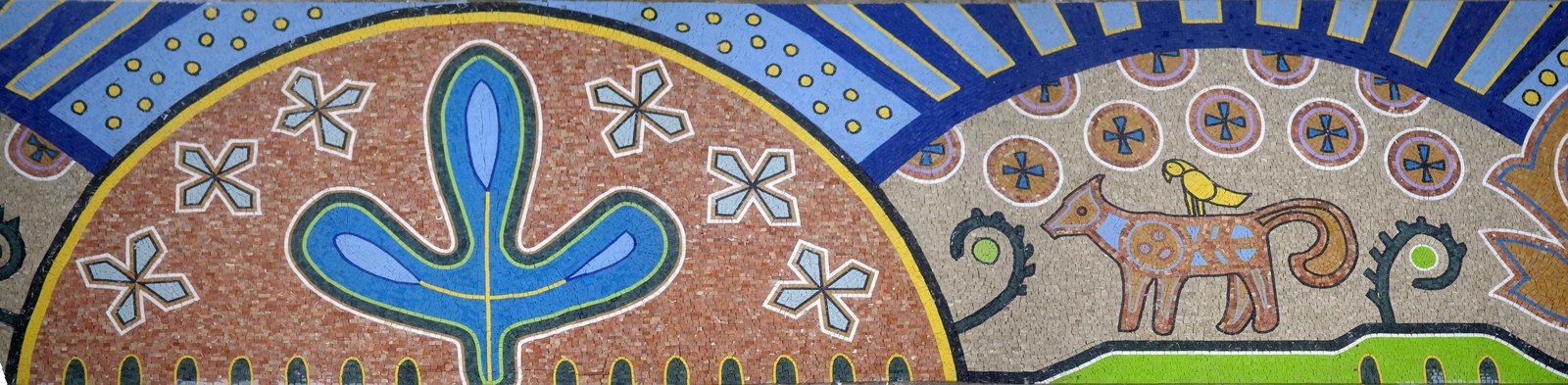 Folk Art Frieze Marble Mosaic Border — Victoria, British Columbia
