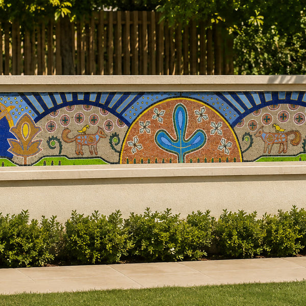 Folk Art Frieze Marble Mosaic Border