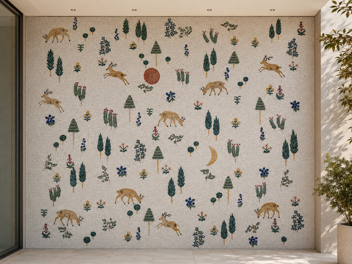 Enchanted Forest Deer & Trees Marble Mosaic — Dublin, Georgia
