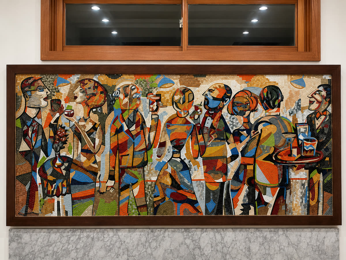 The Drinkers Geometric Mosaic Mural — Las Vegas, Nevada
