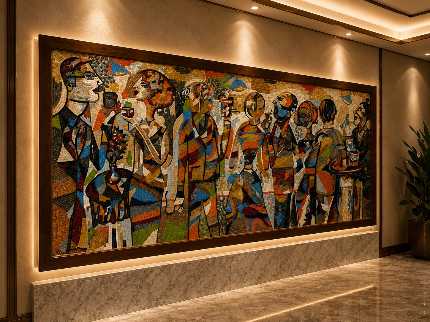 The Drinkers Geometric Mosaic Mural — Las Vegas, Nevada