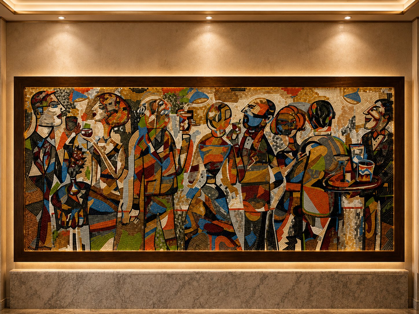 The Drinkers Geometric Mosaic Mural — Las Vegas, Nevada
