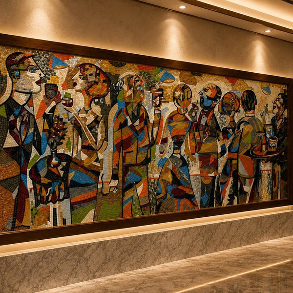 The Drinkers Geometric Mosaic Mural